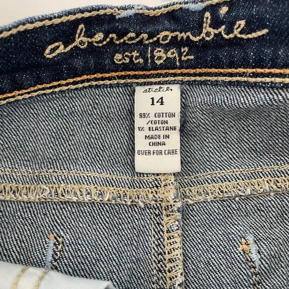 Abercrombie & Fitch Girls Stretch Denim Jean Skirt Size 14 - Picture 3 of 11